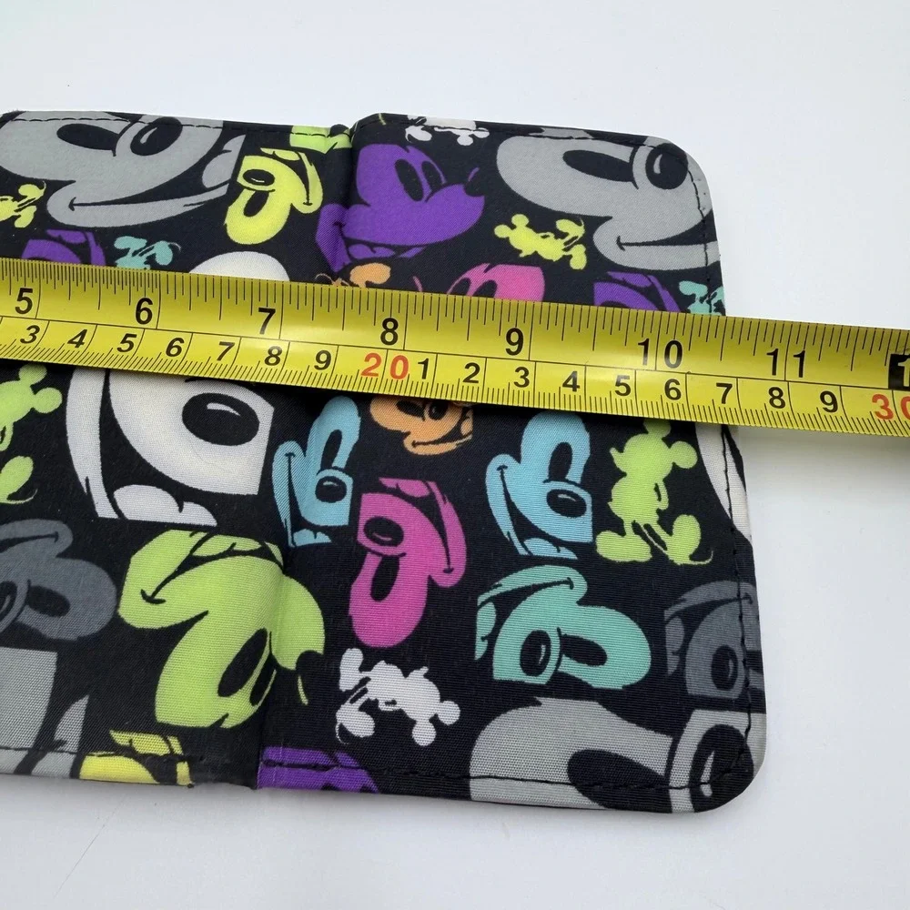 Disney Parks Mickey Mouse Pop Art Trifold Wallet Black Multi Color Polyester